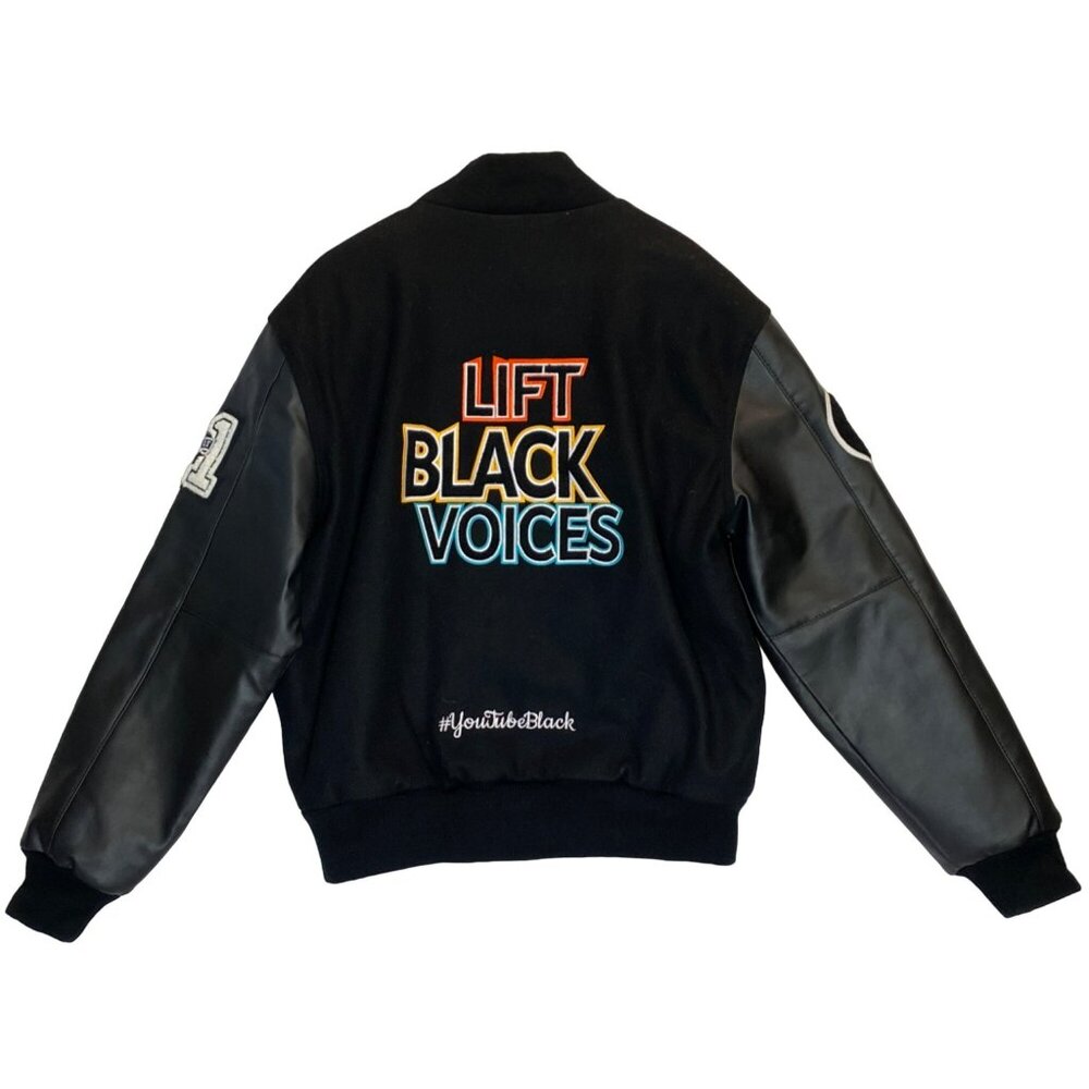 Varsity Base Jacket YouTube Lift Black Voices RARE Influencer Gift Mens Medium